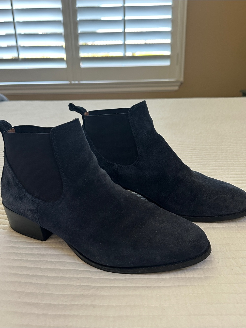 Bimba Y Lola Women's Blue Suede Chelsea Boots, Size 8